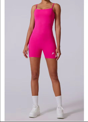 Pink Strappy Gym Bodysuit