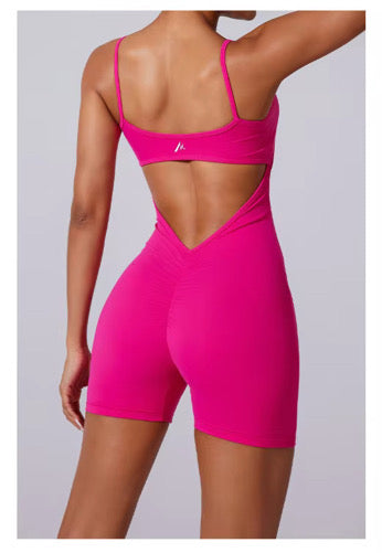 Pink Strappy Gym Bodysuit