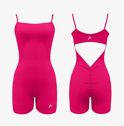 Pink Strappy Gym Bodysuit