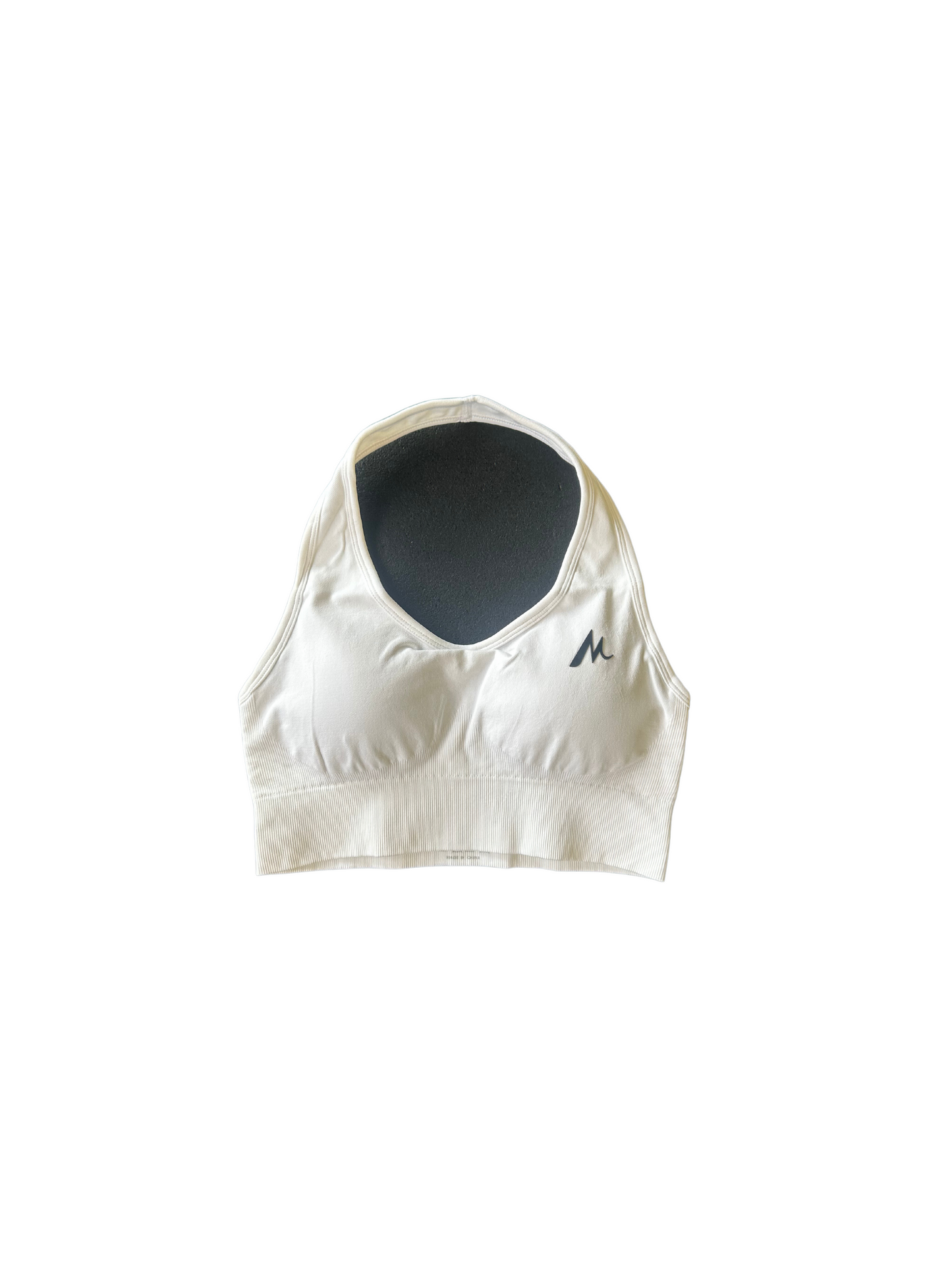 Halter White Sports Bra